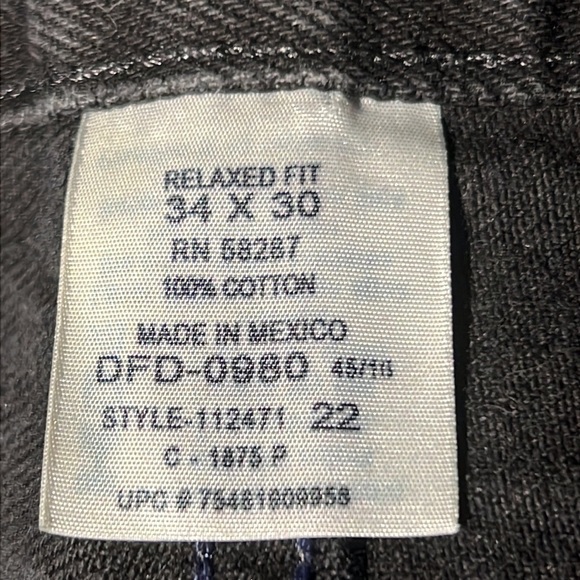 😎👖JEANS Relaxed Fit Black Size 34 x 30 - Picture 5 of 6